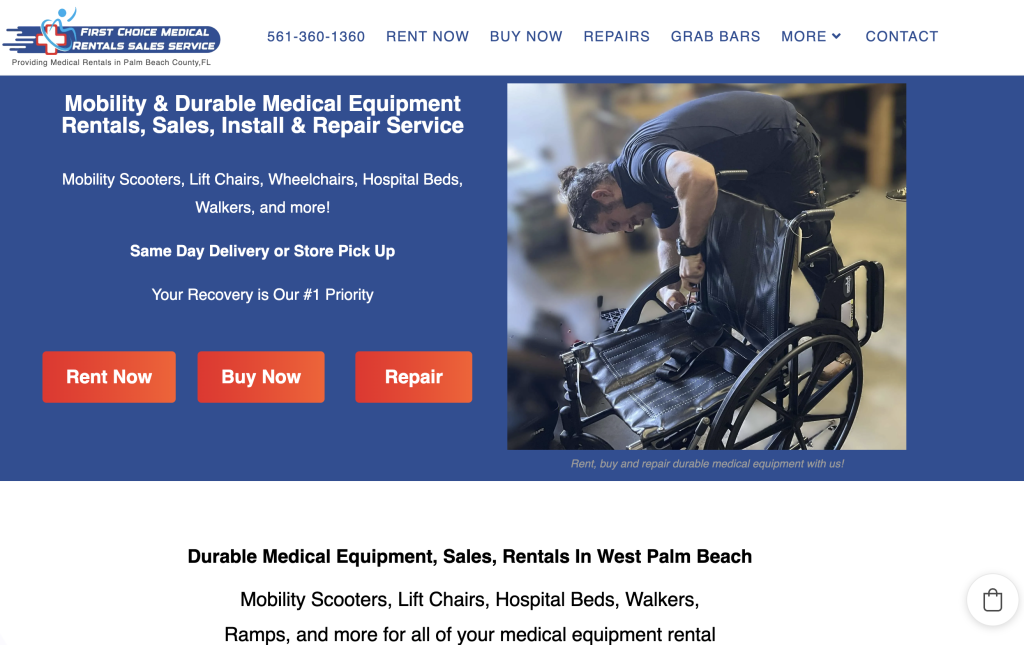 First Choice Medical Rental Google Analytics Organic Growth Medical Equipment Rental West Palm Beach