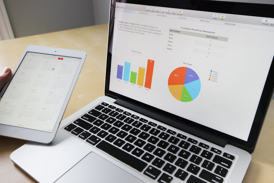 Seo Service Keyword Research And Seo Planning At A Desk With Laptop