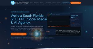 Particles Converging Into A Glowing Star In The Seo Smooth Homepage Hero Animation